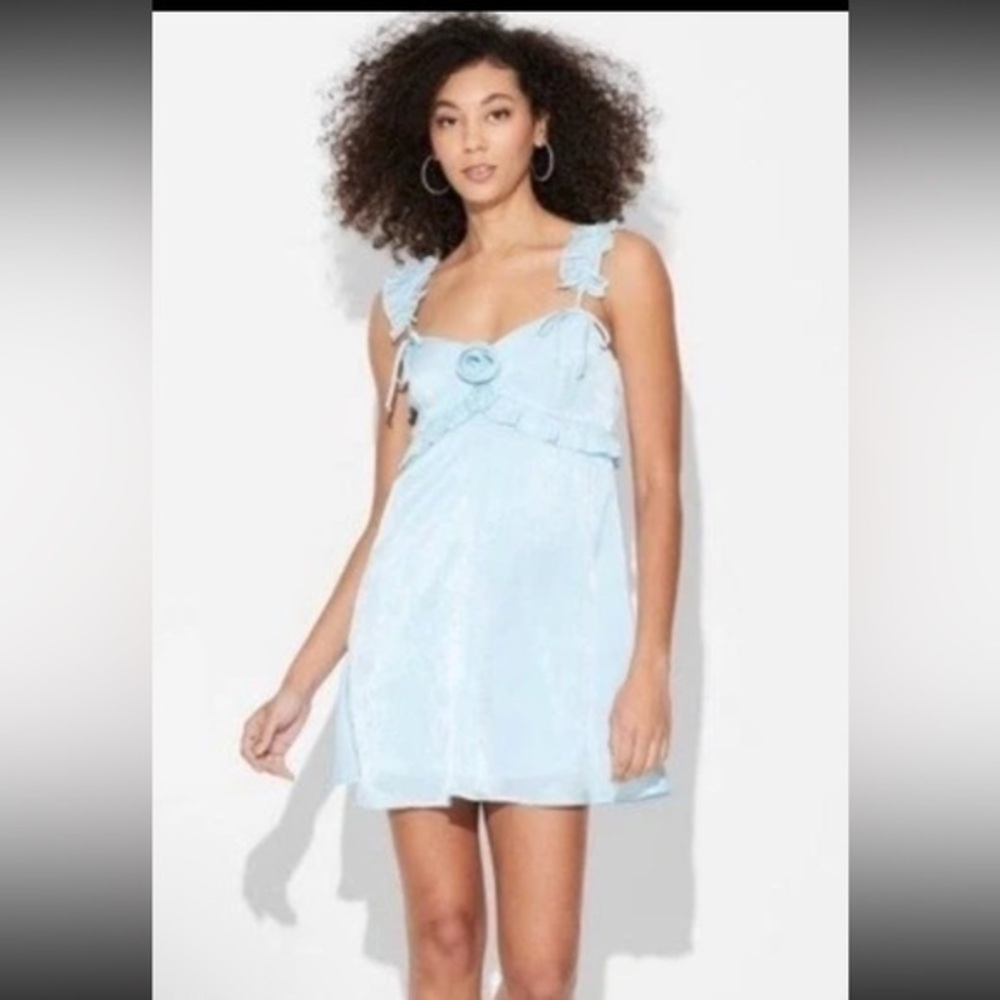 NWT Wild Fable Light Blue Ruffled Mini Dress